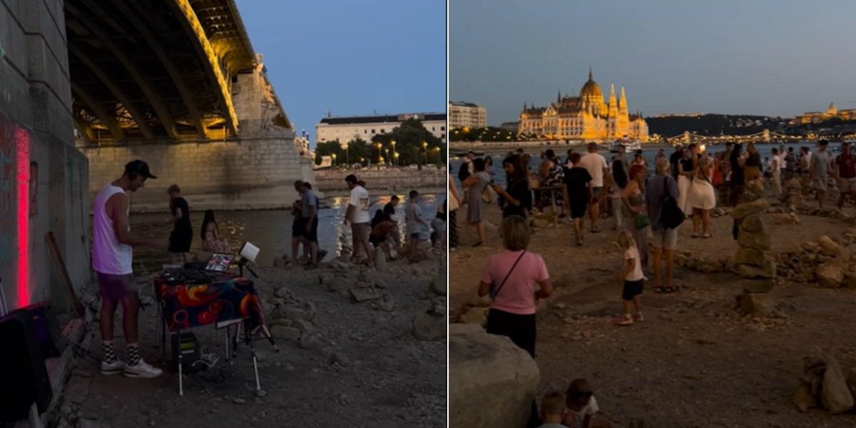 Budapesta, pe Dunărea secată: O petrecere neașteptată