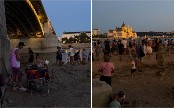 Budapesta, pe Dunărea secată: O petrecere neașteptată