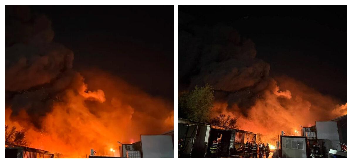 București, flăcări și RO-Alert. Foc mare în Capitală