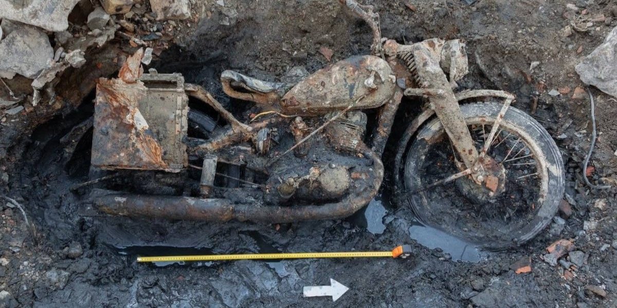 Rămășițe și motocicletă militară, vestigii germane descoperite
