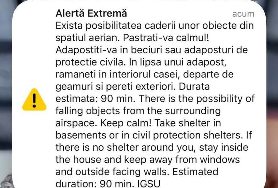 RO-ALERT Tulcea: Atenție la obiecte căzute din spațiu