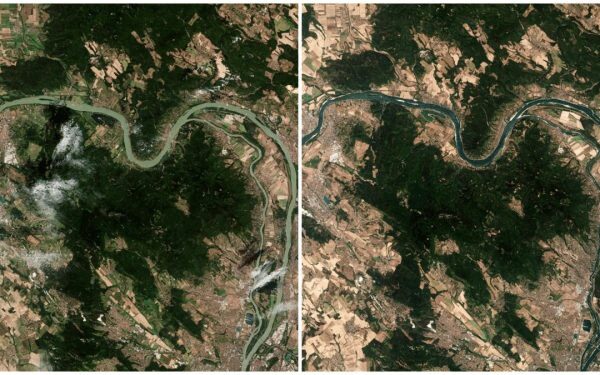 România cere ajutor UE: Sateliții ESA arată dezastrul secetei pe Dunăre