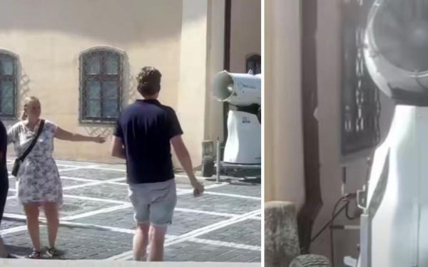 Brașovul, în lupta cu canicula: Tun de zăpadă în centru