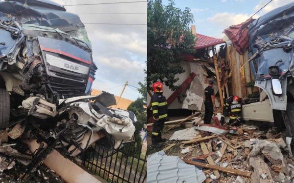 TIR distruge case în Vaslui. Haos într-o comună