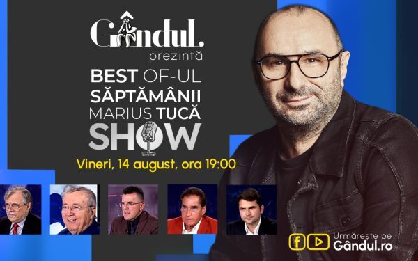 Marius Tucă Show, live la Gândul: Vineri, 19:00