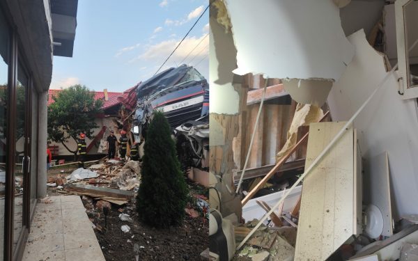TIR distruge case în Vaslui. O gospodărie făcută praf