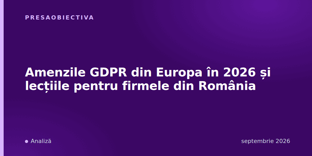 Amenzile GDPR din Europa în 2026 și lecțiile pentru firmele din România