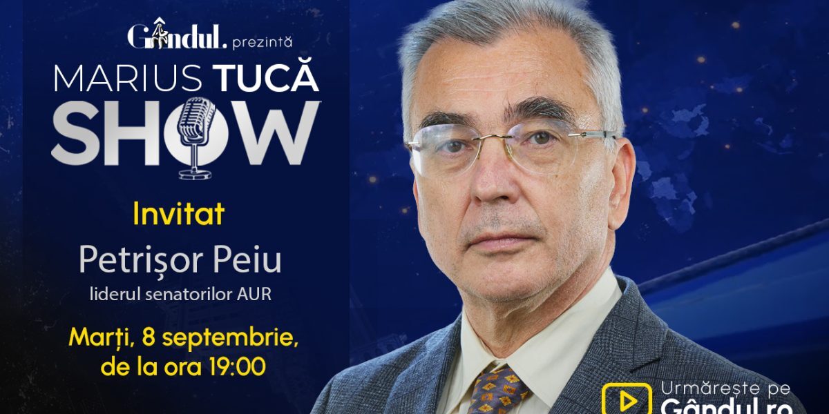 Tucă Show cu Peiu, marți, 19:00, live pe Gândul